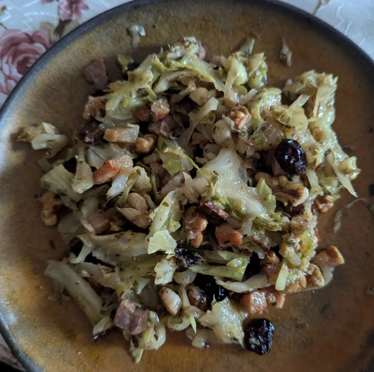 Roasted Cabbage Salad with Crispy Bacon & Toasted Walnuts