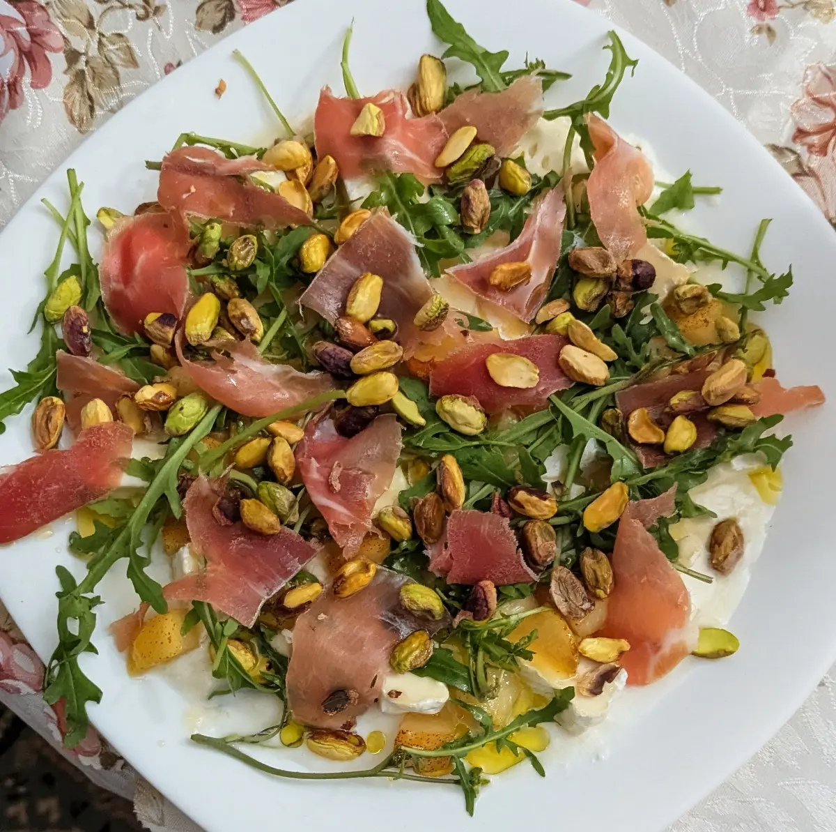 Burrata with Caramelized Pear and Prosciutto
