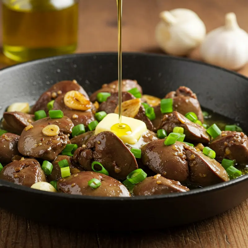 Sautéed Chicken Liver with Spring Onions & Zesty Herb Sauce