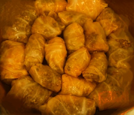 Sarma with beef and pork ground meat