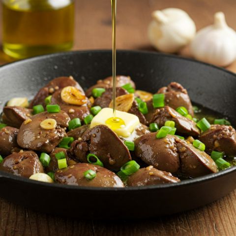 Sautéed Chicken Liver with Spring Onions & Zesty Herb Sauce