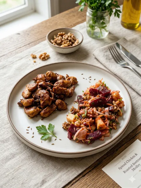 Spiced Chicken & Roasted Beetroot Medley